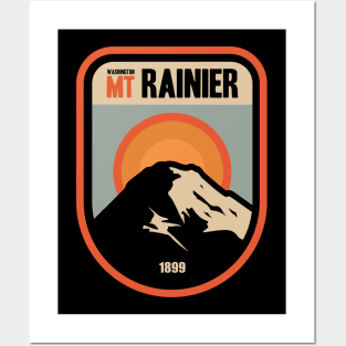 Vinatge Mount Rainier Washington National Park Design Posters and Art